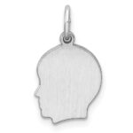 Sterling Silver Rh-plt Engraveable Boy Disc Charm Polish on Front/Back - Image 4