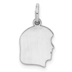 Sterling Silver Rh-plt Engraveable Girl Disc Charm Polish on Front/Back - Image 4