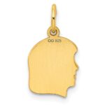 Sterling Silver GP Engraveable Girl Polished Disc Charm - Image 4