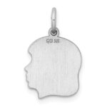 Sterling Silver Rh-plt Engraveable Girl Disc Charm Polish on Front/Back - Image 4