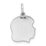 Sterling Silver Rh-plt Engraveable Girl Disc Charm Polish on Front/Back - Image 4
