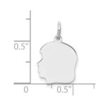 Sterling Silver Rh-plt Engraveable Girl Disc Charm Polish on Front/Back - Image 3