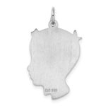 Sterl Silver Rh-plt Engraveable Boy Polished Front/Satin Back Disc Charm - Image 4