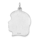 Sterling Silver Rhod-plated ENG. Girl Polished Front/Satin Back Disc Charm - Image 4