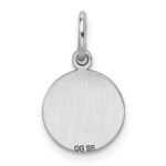SS Rh-plt Engraveable Round Polished Front/Satin Back Disc Charm - Image 4