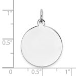 SS Rh-plt Engraveable Round Polished Front/Satin Back Disc Charm - Image 3