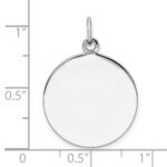 Sterling Silver Rh-plt Engraveable Round Polished Front/Back Disc Charm - Image 4