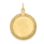 SS Gold Plate Engraveable Round with Rope Polished Front/Satin Back Disc - Image 3
