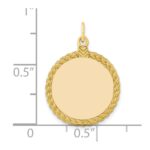 SS Gold Plate Engraveable Round with Rope Polished Front/Satin Back Disc - Image 4