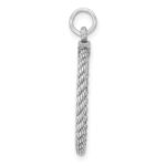 Sterl Silver Rh-plt Engraveable Round with Rope Polished Front/Back Disc - Image 2