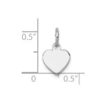Sterling Silver Rh-plt Engraveable Heart Polished Front/Back Disc Charm - Image 3