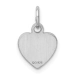 SS Rh-plt Engraveable Heart Polished Front/Satin Back Disc Charm - Image 4