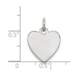 Sterling Silver Rh-plt Engraveable Heart Polished Front/Back Disc Charm - Image 3