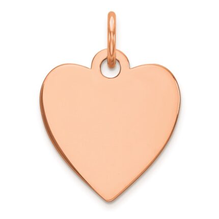 Sterling Silver RG Plated Eng. Heart Polish Front/Satin Back Disc Charm