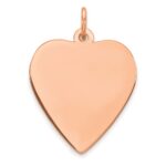 Sterling Silver RG Plated Eng. Heart Polish Front/Satin Back Disc Charm
