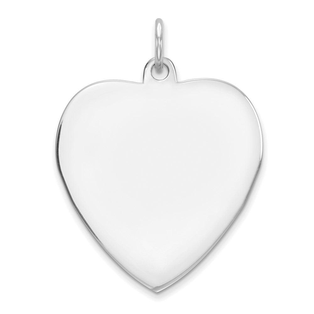 QM393-10.jpg Sterling Silver RG Plated Eng. Heart Polish Front/Satin Back Disc Charm - Image 1