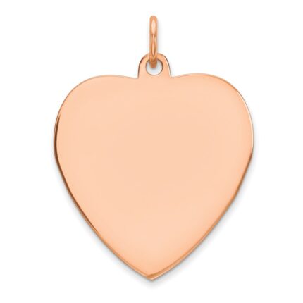 Sterling Silver RG Plated Engraveable Heart Polished Front/Satin Back Disc