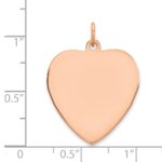 Sterling Silver RG Plated Engraveable Heart Polished Front/Satin Back Disc - Image 3