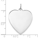SS Rh-plt Engraveable Heart Polished Front/Satin Back Disc Charm - Image 3
