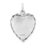 Sterling Silver Rh-plt Engraveable Heart Polished Front/Back Disc Charm - Image 4
