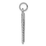 SS Rh-plt Engraveable Heart Polished Front/Satin Back Disc Charm - Image 2