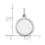 Sterling Silver Rh-plt Engraveable Polished Front/Satin Back Disc Charm - Image 3