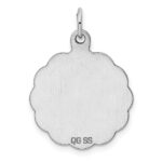Sterling Silver Rh-plt Engraveable Polished Front/Satin Back Disc Charm - Image 3