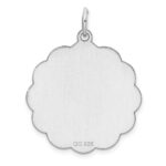 Sterling Silver Rh-plt Engraveable Polished Front/Satin Back Disc Charm - Image 3