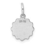 Sterling Silver Rh-plt Engraveable Polished Front/Satin Back Disc Charm - Image 4