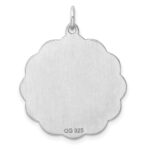 Sterling Silver Rh-plt Engraveable Polished Front/Satin Back Disc Charm - Image 4