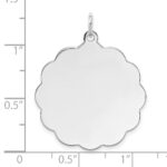 Sterling Silver Rh-plt Engraveable Polished Front/Satin Back Disc Charm - Image 3