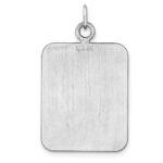 Sterl Silver Rh-plt Engraveable Rectangle Polished Front/Back Disc Charm - Image 3