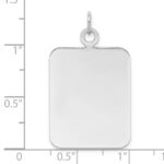 Sterl Silver Rh-plt Engraveable Rectangle Polished Front/Back Disc Charm - Image 3