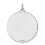 Sterling Silver Rhod-plated Eng. Rnd Polish Front/Satin Back Disc Charm - Image 6