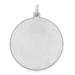 Sterling Silver Rhod-plated Eng. Rnd Polish Front/Satin Back Disc Charm - Image 5