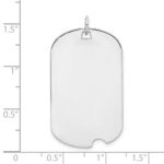 Sterling Silver Rhodium-plated Engraveable Dog Tag Disc Charm - Image 2