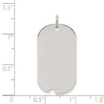 Sterling Silver Rhod-plate Eng. Dog Tag Polish Front/Satin Back Disc Charm - Image 2