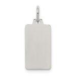 Sterling Silver Rhod-plate Eng. Rect. Polish Front/Satin Back Disc Charm