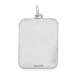 Sterling Silver Rhod-plate Eng. Rect. Polish Front/Satin Back Disc Charm - Image 5
