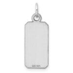 Sterling Silver Rhod-plate Eng. Rect. Polish Front/Satin Back Disc Charm - Image 6