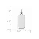 Sterling Silver Rhod-plate Eng. Rect. Polish Front/Satin Back Disc Charm - Image 3