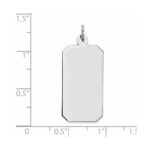 Sterling Silver Rhod-plate Eng. Rect. Polish Front/Satin Back Disc Charm - Image 4