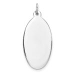 Sterling Silver Rhod-plate Eng. Oval Polish Front/Satin Back Disc Charm
