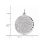 Sterling Silver Rhod-plated Eng. Rnd Patterned Polish Front/Satin Back Disc - Image 2