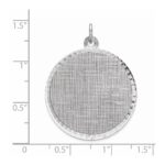 Sterling Silver Rhod-plated Eng. Rnd Patterned Polish Front/Satin Back Disc - Image 2