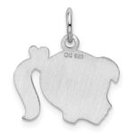 Sterling Silver Rhod-plate Purple Enamel Left Facing Girl Head Disc Charm - Image 4