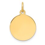 Sterling Silver GP Engraveable Round Polished Disc Charm