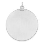 Sterling Silver Rhod-plated Eng. Rnd Polish Front/Satin Back Disc Charm - Image 2