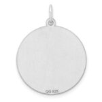Sterling Silver Rhod-plated Eng. Rnd Polish Front/Satin Back Disc Charm - Image 3