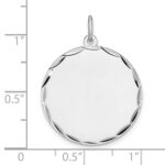 Sterling Silver Rhod-plated Eng. Rnd Polish Front and Back - Image 3